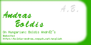 andras boldis business card